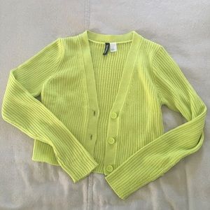 Divided lime green cardigan!